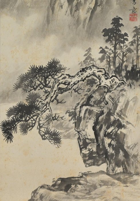 玖隆蕭松和挖寶網K》尹宏地溪山清遠山水書法水墨畫掛軸(05730) | Yahoo拍賣