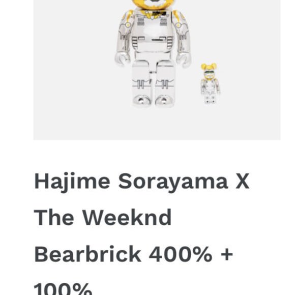 空山基Hajime Sorayama X The Weeknd Bearbrick 400% + 100% 官網正品