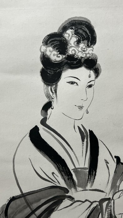 周廣源1947年力作仕女圖水墨精品，嚴選收藏佳品水墨仕女圖、名人字畫
