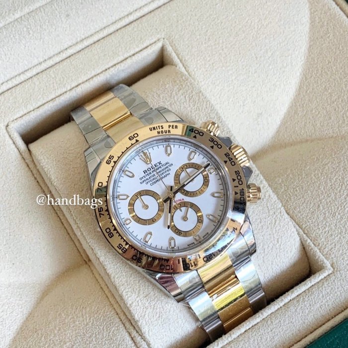 【翰貝格名牌館】全新真品 ROLEX 勞力士 Daytona 迪通拿 半金 白面 40MM 116503