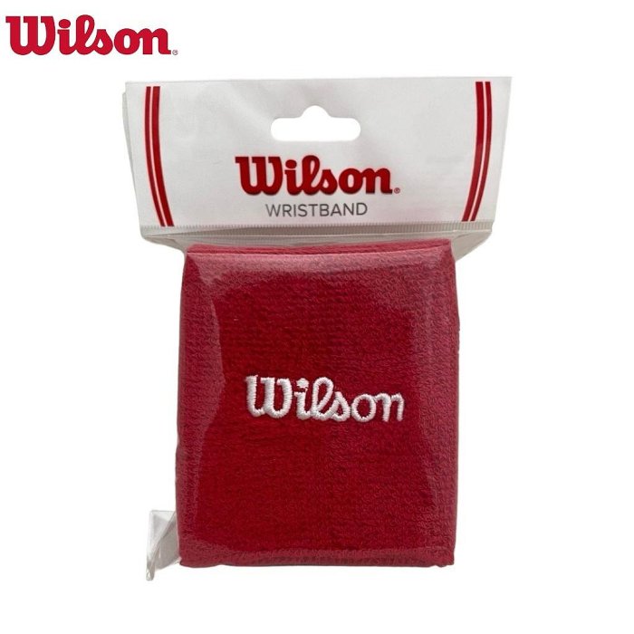 【曼森體育】WILSON Wristband 護腕 2入組 網球 運動護腕 毛巾護腕 吸汗護腕 紅