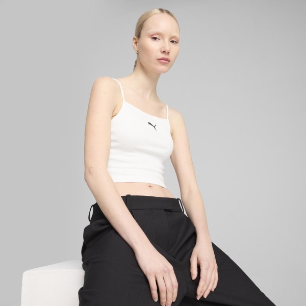 PUMA 背心 流行系列 ESS 白色 羅紋 細肩 休閒背心 女 62977102