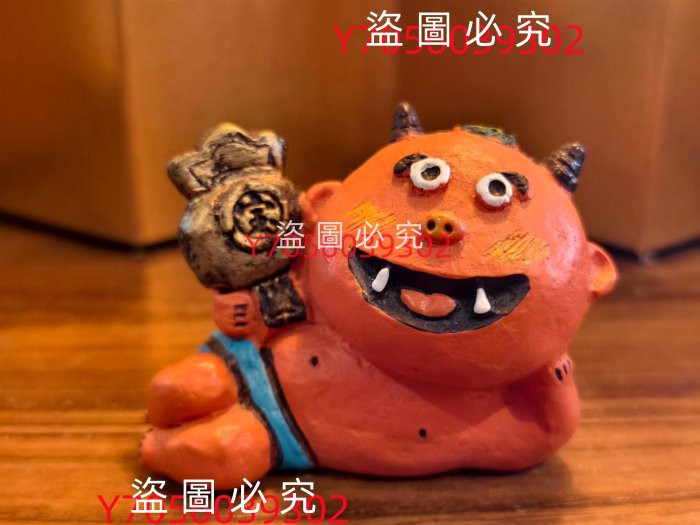 古董舊貨老貨赤鬼青鬼日本seto craft 開運置物赤鬼青鬼置物手辦模型