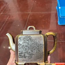紫砂高級工藝美術師曹秀芬制壺，任淦庭愛徒少云大師陶刻，虎皮金砂