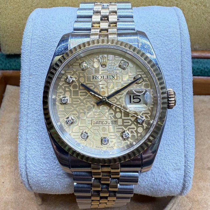 【JD高雄德興店】ROLEX 勞力士 Datejust 蠔士款 116233 太陽圈 鑽石電腦面 五銖款 2004年 36m