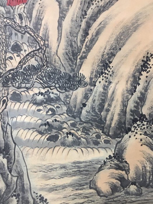編號sa6 畫家： 王時敏三尺中堂畫山水畫手繪畫畫工精細。 材質：宣紙1