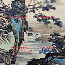 仿古字畫H1044 畫家：張大千四尺中堂畫兩邊帶題字山水畫手繪畫