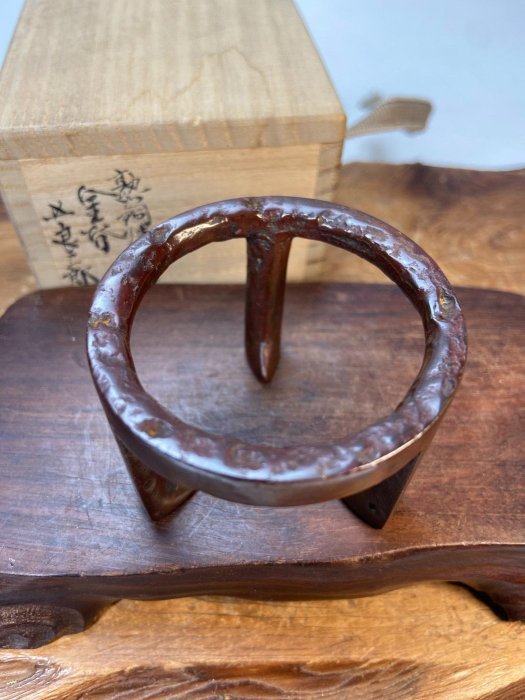 日本昭和早期金工巨匠五良三郎造五德蓋置日本金工巨匠十三代金谷五良