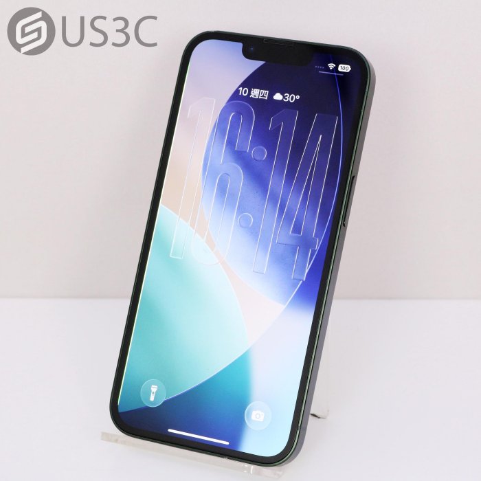 【US3C-高雄店】【一元起標】台灣公司貨 Apple iPhone 13 256G 綠色 6.1吋 Face ID解鎖 5G手機 A15仿生晶片 二手手機