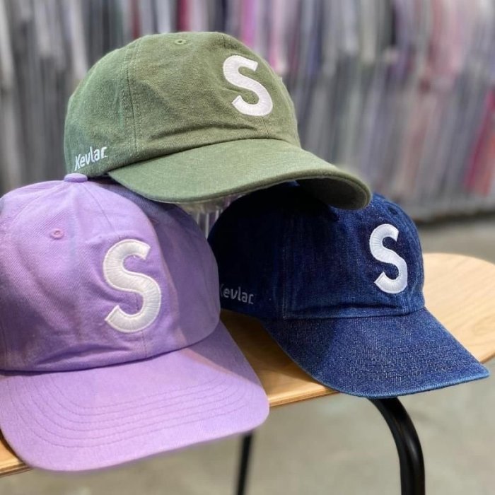 supreme kevlar denim s logo 6-panel Kevlar™ Denim S Logo 6-Panel