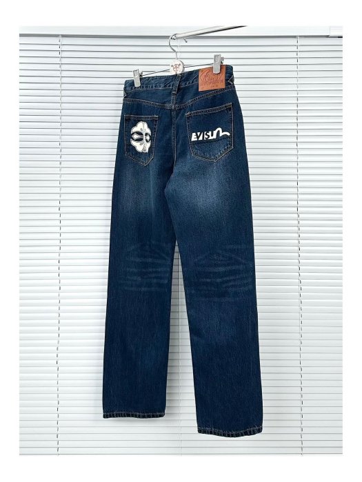 福神海鷗家花牛仔褲 深藍30-36(無35）EVISU福神 2025秋新品男士海鷗印花牛仔褲2EAHTM5JE105638DN【EVISU NO194232