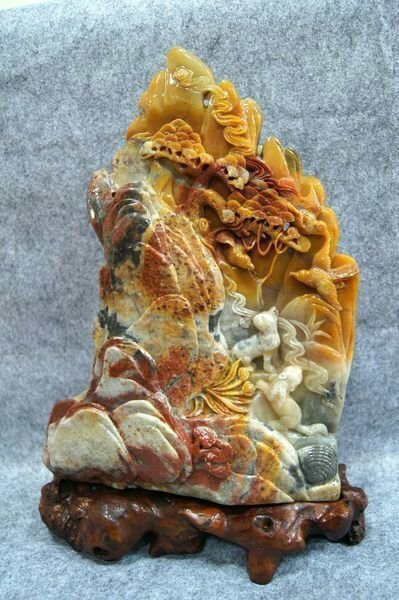 壽山石五彩杜陵都成坑精品收藏擺件(徐光興作品) | Yahoo拍賣