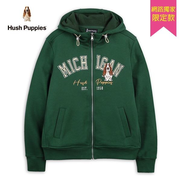 Hush Puppies 外套 男裝經典密西根刺繡狗連帽外套