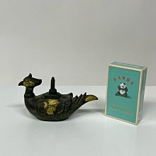 日本三世秦藏六（1882-1944）銅鎏金鳳凰形香爐熏香爐床置擺件置物尺寸