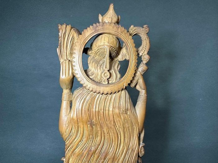 印度白檀木雕弁財天佛教美術佛像古董木像木製佛教擺飾| Yahoo拍賣