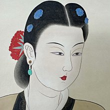 張大千】仕女四尺中堂純手繪作品裝裱尺寸:202*78cm左右畫芯尺寸:130