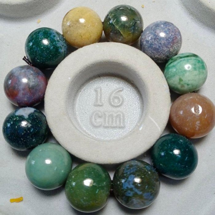 促銷商品》天然超大18mm五行七彩海洋碧玉髓手珠TG-23保證無封膠、無