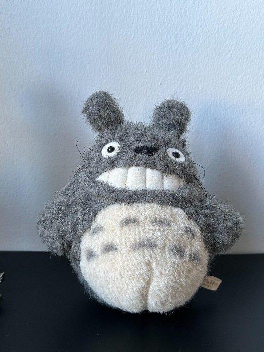 齜牙擺件 宮崎駿動畫龍貓深灰齜牙款絨毛玩偶18cm 1隻