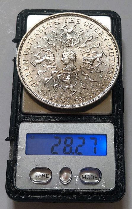 1980 年英國伊莉莎白2世Elizabeth 王太后誕辰80週年25 New Pence 紀念