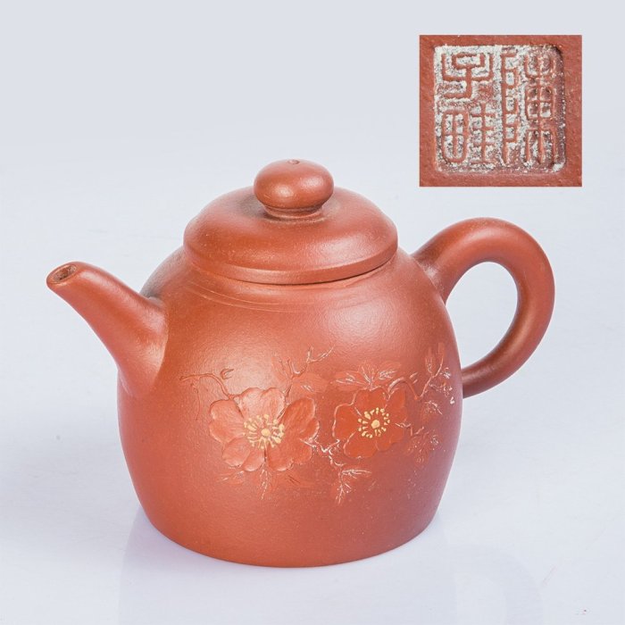 紫砂彫 蝸牛鈕竹節壺 陳子畦銘 明時代 陶磁器 後手急須 茶壷 茶道具 置物 蔵出 陈子畦紫砂壶__紫砂之家