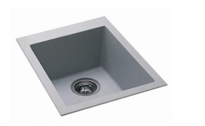 ￠魔法廚房＊義大利ELLECI金屬結晶石方型小水槽QUADRA100 黑色/灰白色410*500 上嵌 上裝上坎