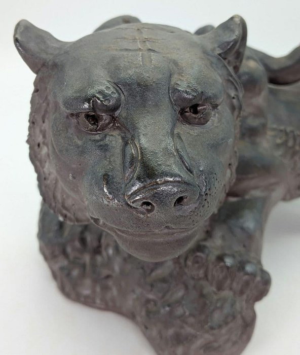 木村陶雲備前燒寅置物虎Tiger寅年干支置物細工物縁起物| Yahoo拍賣