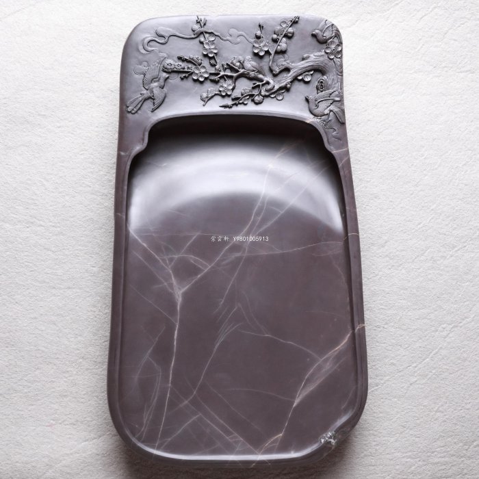 紫雲軒』 [喜上枝頭硯]10寸老坑端硯國家級大師黎鏗老師製作端溪水岩