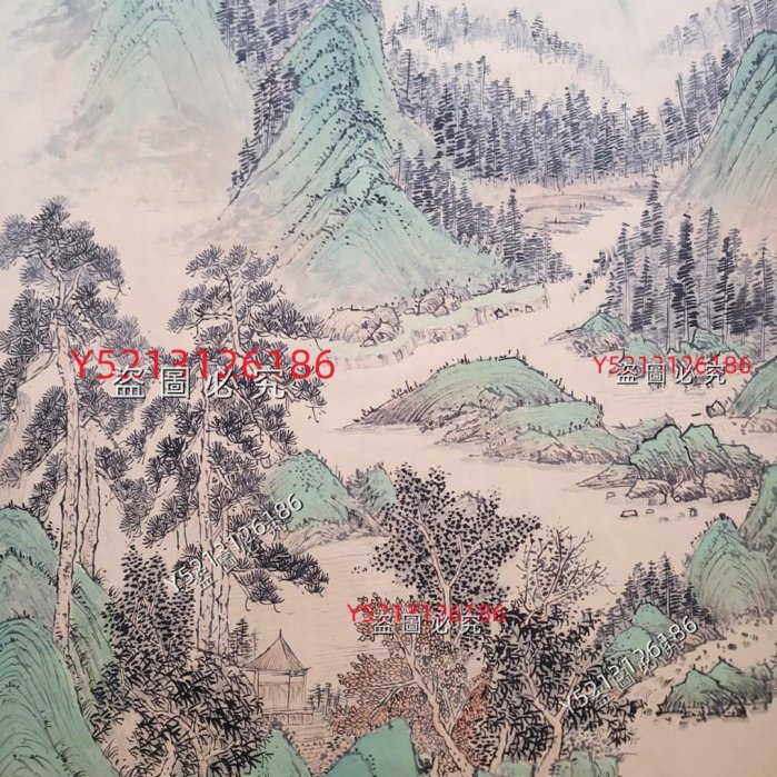 ALT357 啟功紙本山水立軸畫心尺寸68x136厘米舊藏收藏古玩【八寶樓