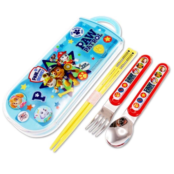 【震撼精品百貨】汪汪隊立大功 Paw Patrol~Pow Patrol 汪汪隊 SKATER抗菌3合1餐具組-藍*52687