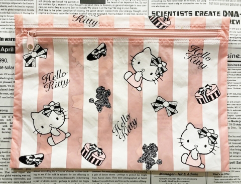 【震撼精品百貨】Hello Kitty 凱蒂貓~日本SANRIO三麗鷗KITTY化妝包/收納袋-扁平摩登粉*30250