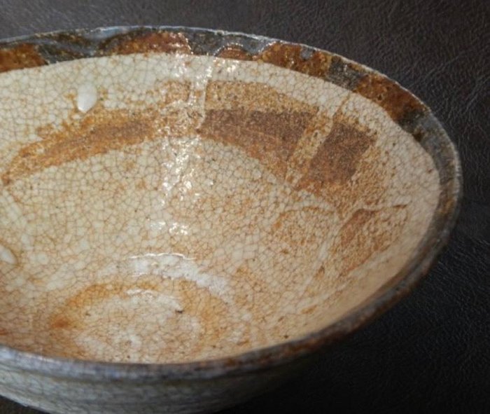 桃山江戶早期古唐津茶碗抹茶碗時代物骨董井戶型現貨尺寸約15x6cm 應該