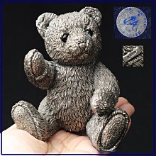 【桑園の】美品~英國銀器 伯明翰 594g 925純銀 泰迪熊 雕塑品 老件收藏 (委託品) T 7228 A19