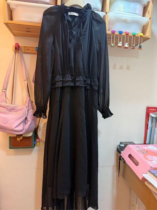 美國專櫃品牌Banana Republic 黑色雪紡 洋裝