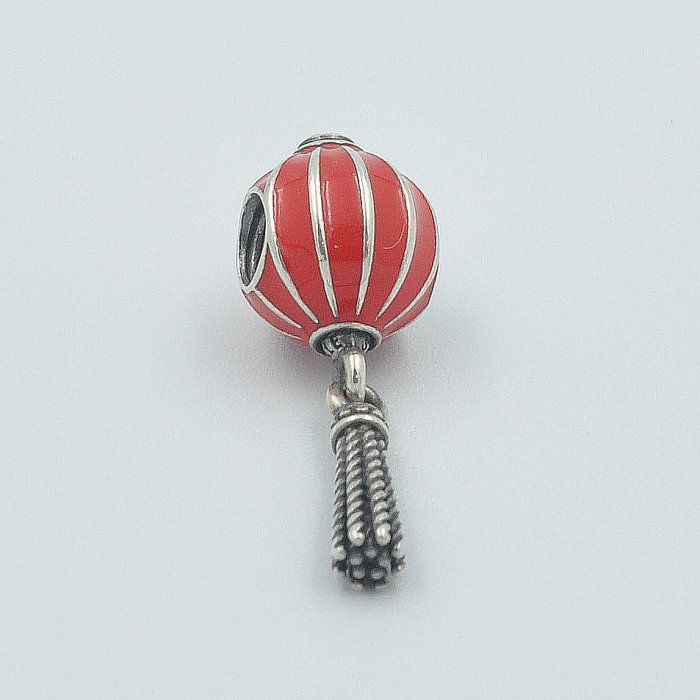 (二手品) P36 PANDORA 潘朵拉 串飾 925銀 紅色琺瑯燈籠造型
