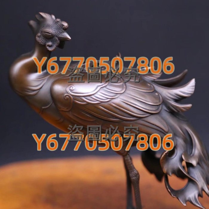 明治時代金工師加納晴雲作《蠟型鑄銅制鳳凰香爐》 日本古美術作品日本