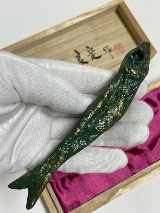 銅 細工 獅子定規 文鎮 文房四宝 文房置物 案頭 工芸品 美術品 日本金工大師日展評審員山田良定作品銅文鎮銅魚文鎮文房雅玩身款良銘附