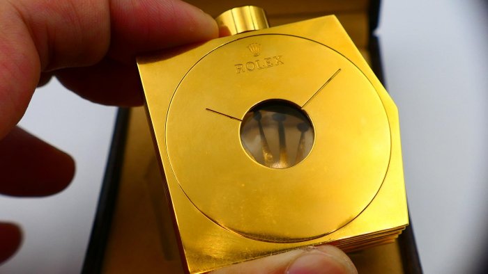 【美好時光】罕見古文物ROLEX勞力士1970年代銅製綠色琺瑯烤漆香水罐 !  盒裝完整美藏品!