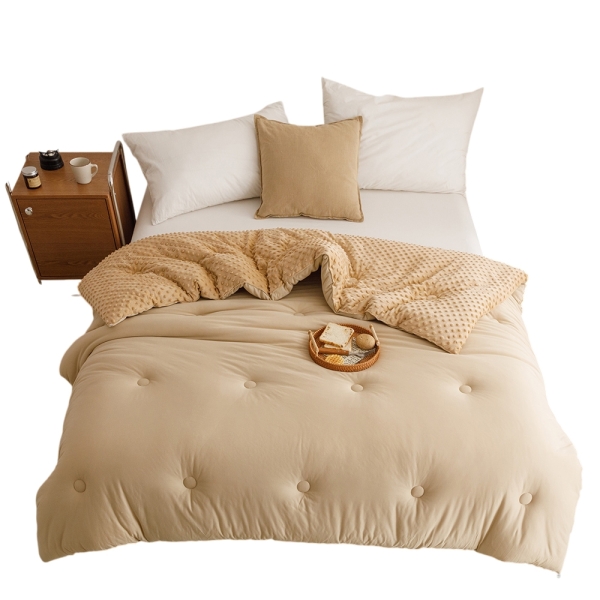 BELLE VIE 豆豆針織棉 純色超柔保暖可水洗冬被【180x210cm】多款任選