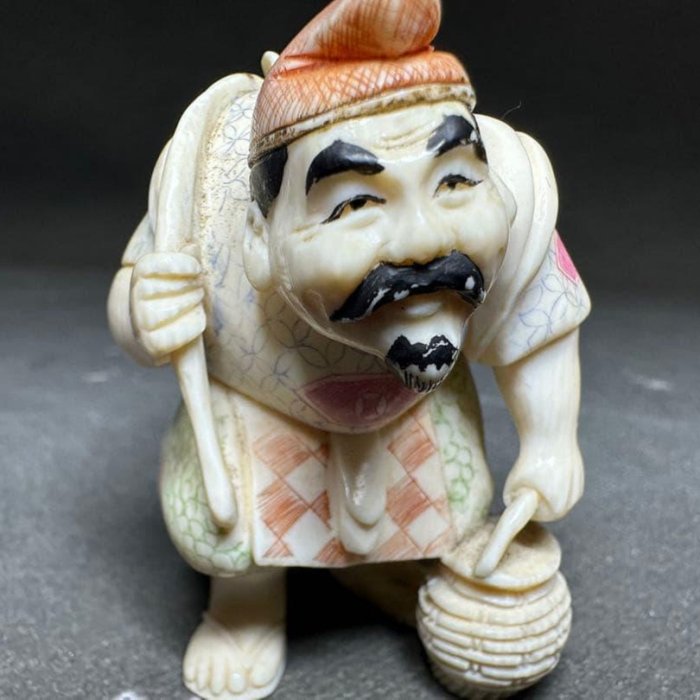 極上七福神擺飾根付印籠天然素材古董擺飾古美術品| Yahoo拍賣