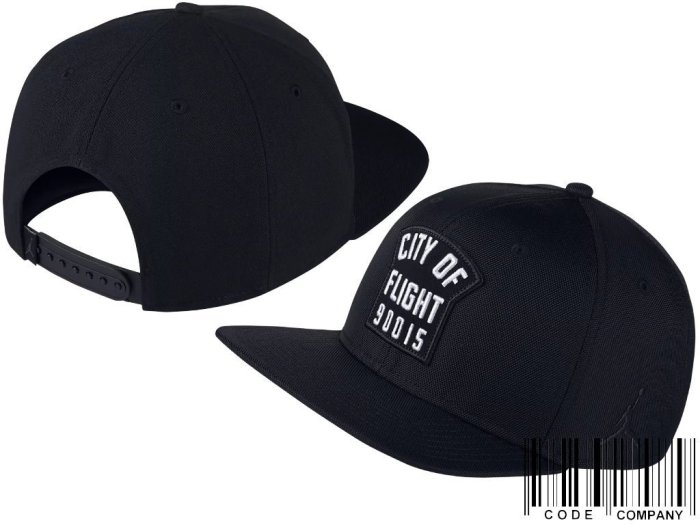 CodE= NIKE AIR JORDAN CITY OF FLIGHT CAP 貼布棒球帽(黑)894674-011