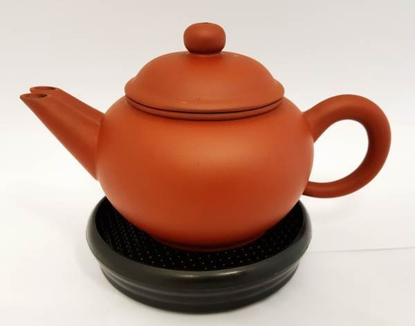 雙嘴孔朱泥壺多孔出水底印中國宜興土胎透氣好淋熱水前後呈現蓋子孔蓋住