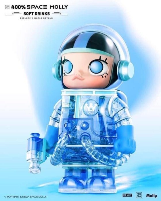 その他 POPMART MEGA SPACE MOLLY SOFT DRINKSBLUE MEGA SPACE MOLLY 400% Soft Drinks-Copy - POP MART (United