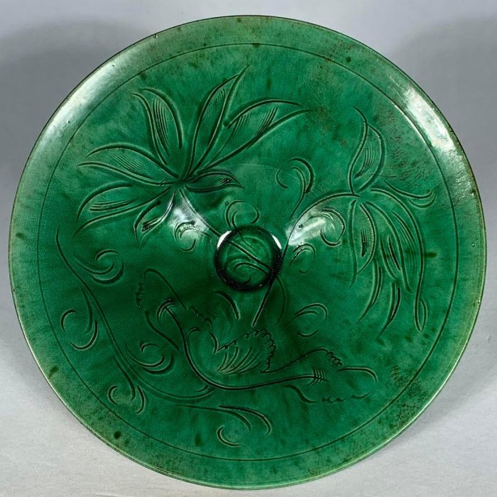 宋代官窯緑釉嵌金縁花卉紋笠碗  工芸品 美術品 置物 宋代筆記vol.137 五島美術館：緑釉牡丹文鳳首瓶乾瓦窯- Gotoh