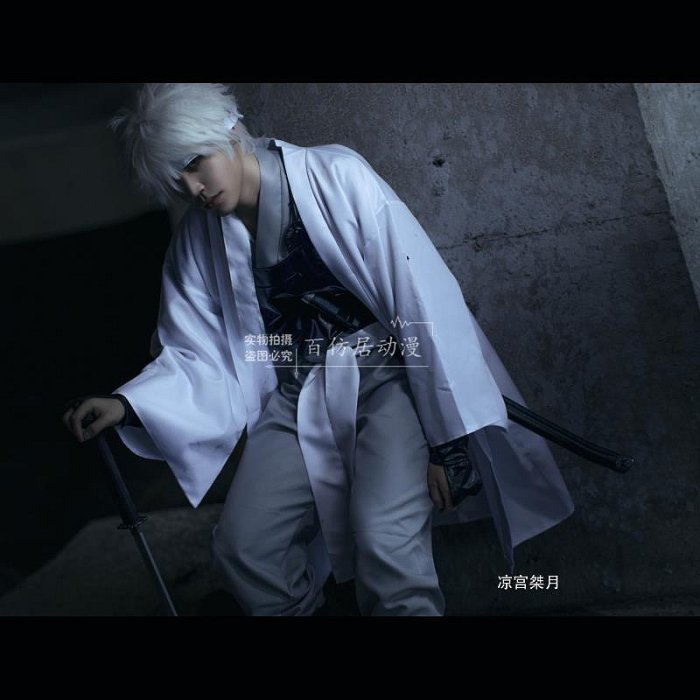 ACOS製　銀魂　坂田銀時　攘夷志士　白夜叉　衣装＋防具　コスプレ　Ｌ 銀魂コスプレ衣装 白夜叉 坂田銀時（さかた ぎんとき）コス衣装