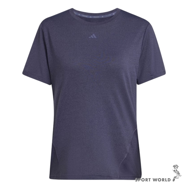 Adidas 短袖上衣 女裝 訓練 吸濕排汗 紫【運動世界】JX4777