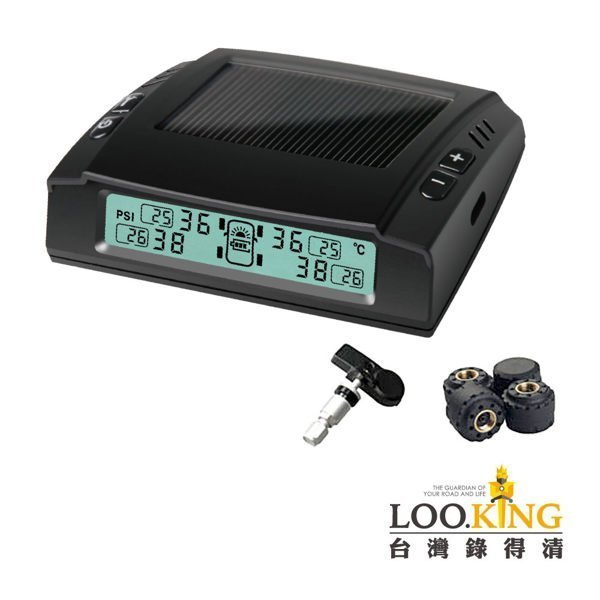 {鼎富拿國際} 錄得清 Looking 胎壓偵測器 M7 胎壓胎溫 無線太陽能充電 漏氣警報 雙色螢幕