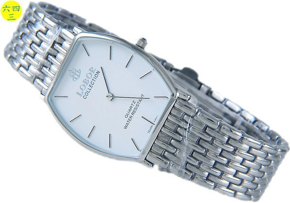 @(六四三精品)@LOBOR(真品)斯文錶.酒桶薄型錶殼.全不銹鋼....男