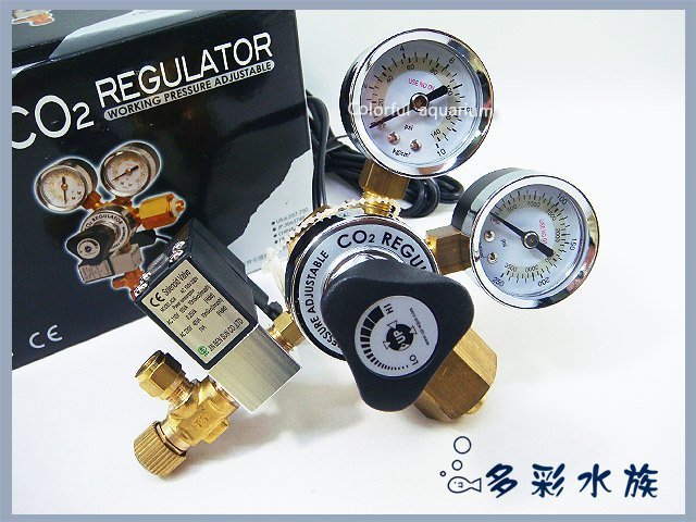 ▻▻ 多彩水族◅◅台灣UP雅柏《雙錶電磁閥/ 可調輸出壓力》二氧化碳CO2
