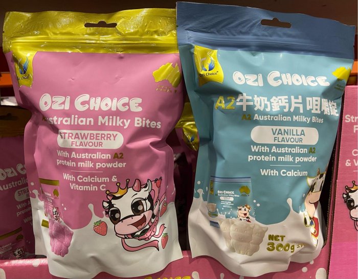 OZI CHOICE A2牛奶鈣片咀嚼錠(原味/草莓口味)6錠X48包-吉兒好市多COSTCO代購