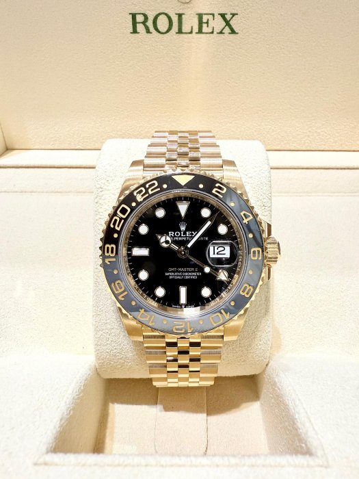 【北林流當品】ROLEX 勞力士 126718GRNR GMT-Master II 皮蛋圈 全金五珠帶 2024年新式保卡